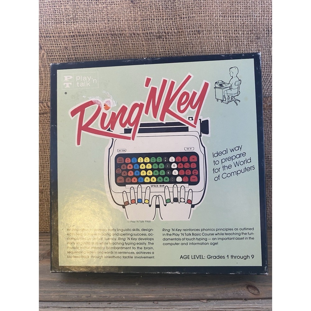 VTG Play 'N Talk Ring 'N Key MCM Typing System LP Record Stickers Rings